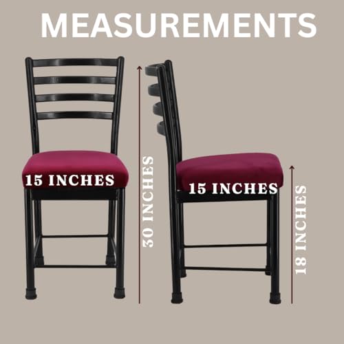 Image of Zidle Asphalt pre Assembled Set of 2 Dining Visitor Velvet seat Cushion Chair for Living Room | Cafe | Home | Restaurant |Powder Coated Black Metal Legs Maroon Velvet seat
