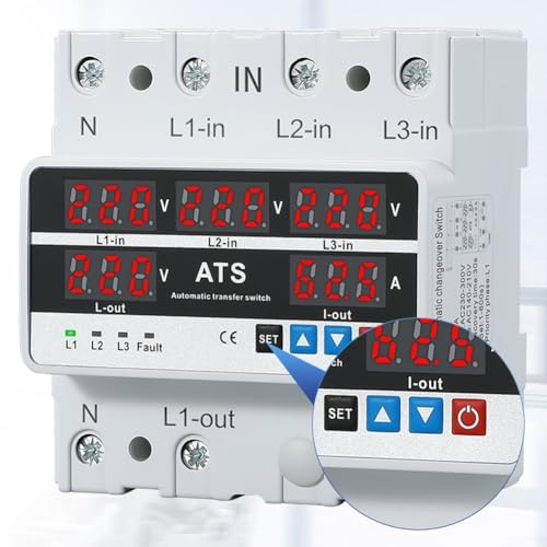 Relais de sur/sous-tension triphasée 63A rail DIN système ATS 220V - 5