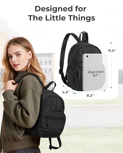 Image of BAGSMART College Laptop Backpack, Mini Backpack for Women, Lightweight Small Backpack Purse, Bookbag for Work College, Water Resistant, Camel