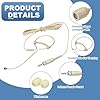 sourcing map Ear Hook Headset Microphone, Single Over Ear Set Hanging Omnidirectional Wired Audio Condenser Microphone Headset with 3.5mm Female Screw Plug 3.9ft Cable, Beige #2
