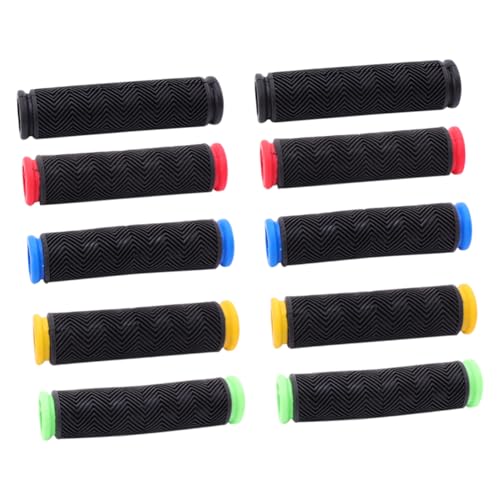 Toyvian 5 Pares Cubierta de mango antideslizante Ergonómico bicicleta montaña bigote daliniano azul apretones cubierta de puños de ciclismo Color Aleatorio