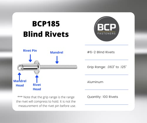 Bcp Fasteners BCP185 100 Qty Aluminum Blind Rivets thumb #1