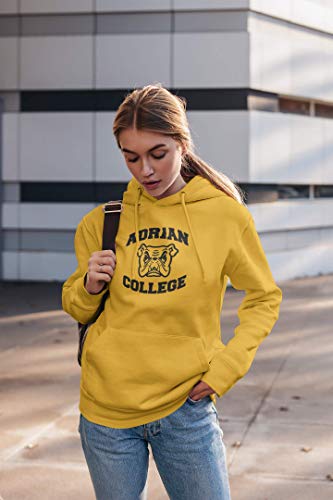 CreateMyTee Adrian College Stacked Black Logo Unisex Hooded Sweatshirt - Adrian Bulldogs Apparel2
