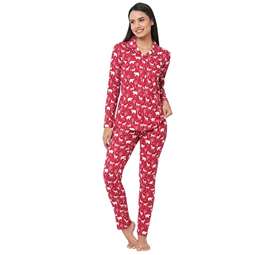 Image of Sweet Dreams Women's Cotton Printed Night Suit Set