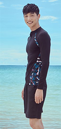最安値 メンズ 水着 ラッシュガード 上下セット 長袖 水陸両用 Uvカット競泳水着 紫外線防止 日焼け防止 多種類 L A1の価格比較