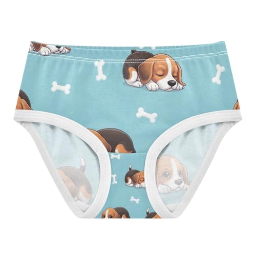 Panties for Girls, Cute Cartoon Dog Bones Toddler Panties, Cotton Girls Underwear, 2T–8 Years - Main Image