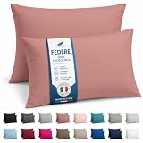 NARCISO Coppia Federe Cuscino Letto 50x80 in Microfibra Embossed con Chiusura a Pattina, C...