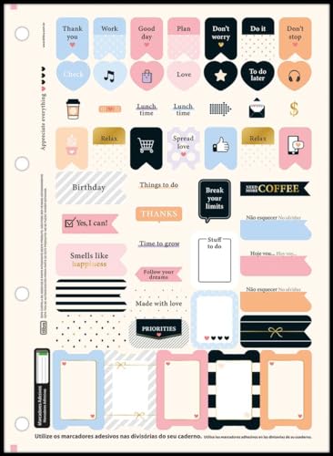 Kit com 05 Blocos para Fichário, Universitário, West Village, 80 Folhas, Tilibra