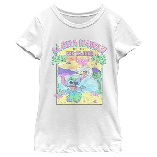 Image of Girl's Lilo & Stitch Aloha Hawaii Come Visit the Islands T-Shirt
