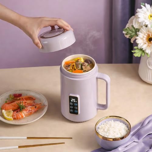 Image of Electric Cooking Pot | Portable Mini Cooker with Digital Display | Multi-Function Kettle for Rice, Soup, Maggi | Travel Office Food Warmer | Auto Shut-Off (1 Liter)
