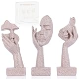oliruim Lot de 3 Petites Statues de penseur – Figurines abstraites en résine pour décoration d'intérieur, Appartement, bibliothèque, étagère Flottante, Table Basse, Bureau, comptoir (3 pièces, grès