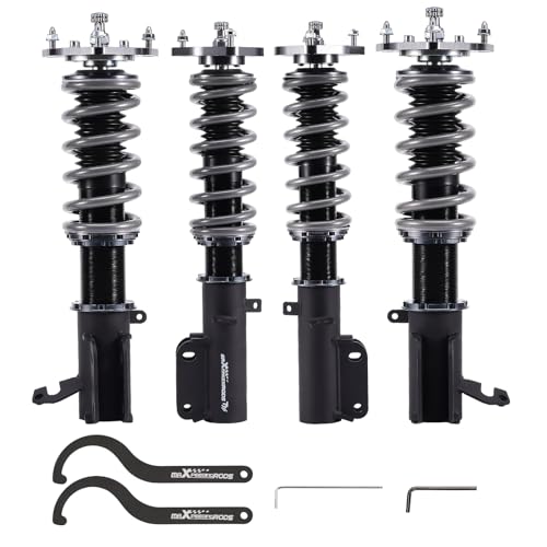maXpeedingrods Coilover for Toyota Corolla E90 1987-1992, E100 1991-1998, E110 95-02, AE92 87-91, AE101 91-98, AE111 88-02, 24 Levels Damper Adjustable Coil over Suspension, T7 Racing Lowering Kit