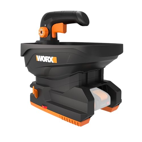 WORX WG869E.9 Universal Akku Streuer 20V, 5 m Streubreite, 3,3 L Tank, bis 550 m² Reichweite pro Füllung, einstellbare Streumenge, für Dünger & Streusalz, ohne Akku & Ladegerät