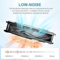 360mm PC-Lüfter, 12V Gehäuselüfter mit Netzstecker & stufenlosem Drehzahlregler (2750 RPM) - Leiser, leistungsstarker Lüfter für Computer, Server, TV,Gaming-PC,AV Kabine,Router – Ansicht 4