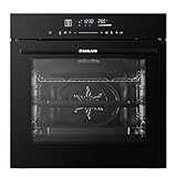 GASLAND ES616321TGB Einbaubackofen 74L, Air Fry, Schnellaufheizung, Full-Touch LED-Display, Wasserdampf-Reinigung, Soft Open & Close, Teleskopauszug, EasyClean-Rückwand, Schwarz
