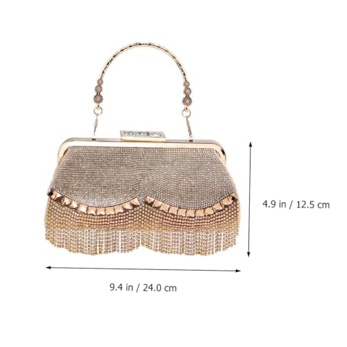 Pochette de soirée chic Hemobllo en textile d'or : raffinement et finitions haute couture
