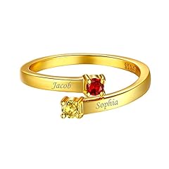 C. 2 birthstones & names-gold