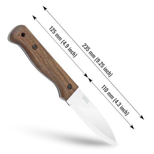 BPS Knives B1 CSH - Bushcraft-Messer mit Lederscheide - Campingmesser - Outdoor-Kohlenstoffstahlmesser mit Durchgehender Klinge - Handgefertigtes Lagermesser - Survival-Taktikmesser – Bild 4