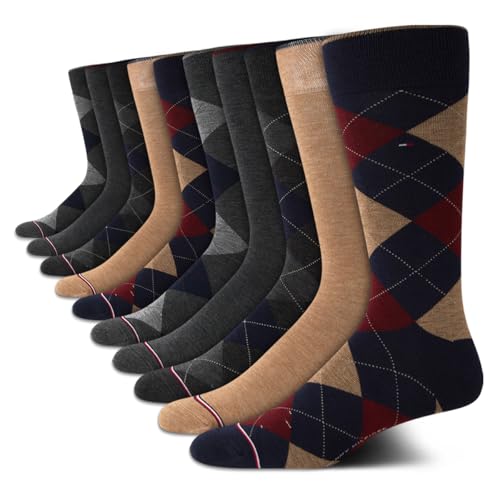 Tommy Hilfiger Men's Casual Soft Cotton Blend Crew Socks - 10 Pack