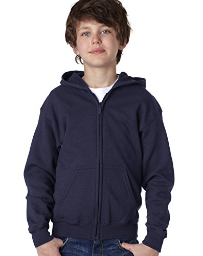 18600B Youth Zip Hood Navy Medium2