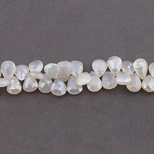 Chalcédoine silverite poire facettée de qualité supérieure