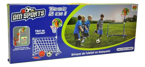 Golzinho Futebol Mini Trave Gol 2 Em 1 Cesta Basquete Bolas