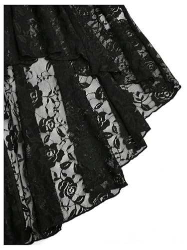 Women's Plus Size Floral Lace Skirt Ruched Mesh Bodycon Fishtail Midi Skirt4