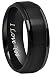 CROWNAL 6mm 8mm 10mm Black Tungsten Wedding Band Ring Engraved I Love You Men Women Step Down Edges Brushed Finish Size 4 To 17