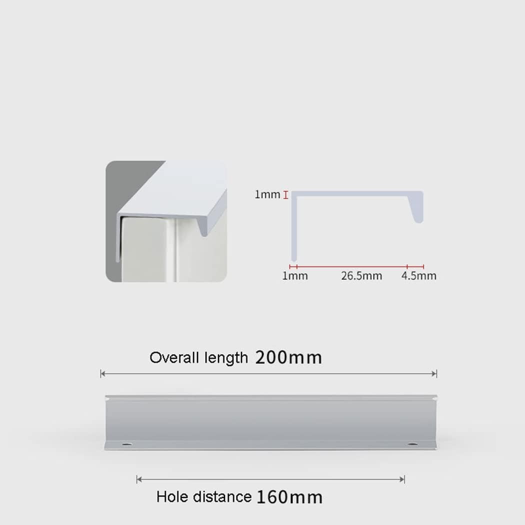 Uchwyt półokrągły retro, Ukryte uchwyty, do szafek ze stopu aluminium, meblowe kuchennych, 2 sztuki(Hole distance 160mm)