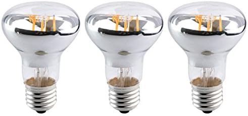 Paquete de 3 bombillas de filamento LED R63BR20, bombilla reflector de luz de inundación 4 W, base E26, blanco cálido 2700 K, equivalente a 40 W,
