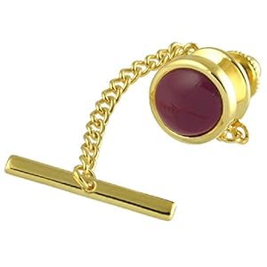 Select Gifts Lila paarse amethist steen ovaal stropdas Tac goud-toon zakje