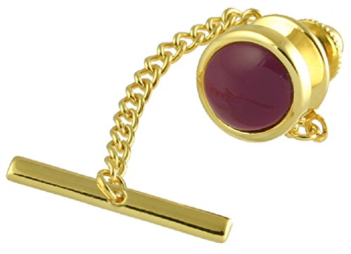 Select Gifts Lila paarse amethist steen ovaal stropdas Tac goud-toon zakje