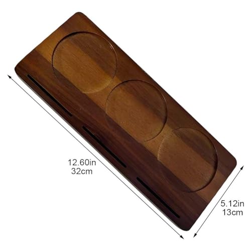 Plateau à café en bois à trois compartiments pour service de luxe