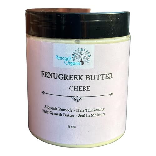 PEACOCK ORGANIC Fenugreek Butter - Hair Sealant Butter - Hair Nourishment for Thinning Hair - Scalp Pomade - Promotes Length Retention, Softer Hair, 8oz