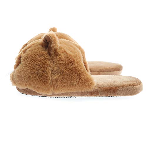 Millffy Unisex Kids Girls 3D Big Head Realistic Kitty Cat Womens Tabby cat Plush Fuzzy Slippers Ladies House Slippers4