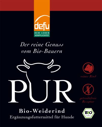 defu Hundefutter | 6 x 800 g | PUR Bio Weiderind | Premium Bio Nassfutter | Ergänzungsfuttermittel für Hunde