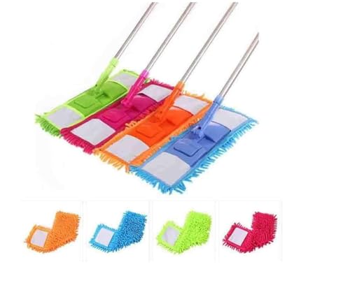 Image of SOULWARE Special Flat Microfiber Magic Mop for Floor Cleaning, Home Hands Free Squeeze Mop 360 Degree for Hardwood, Laminate Floor, Stainless-Steel Handle, Bucket Less Mop and Microfiber Refill