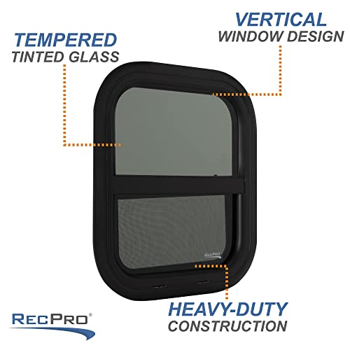 RecPro RV Window | 14"W x 16"H | Teardrop Style | Vertical Sliding | RV Window Replacement | Made in USA - Image 6