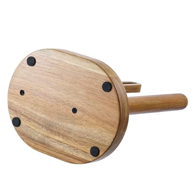 MyGift Premium Acacia Solid Wood Countertop Paper Towel Roll Stand with Easy-Tear Dispenser, Wooden Farmhouse Table Standing Holder for Disposable Kitchen Towels