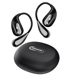Monster Open Ear AC210 Headphones, Bluetooth 5.4 Earphones Stereo Sound, Wireless Headphones 30 Hours Playback, Type-C Charging, HD Clear Calls, Touch Control, IPX5 Waterproof Open Ear Earbuds,Black