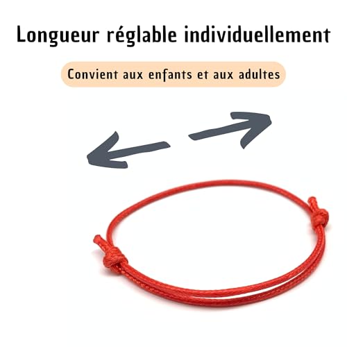 [Lot de 2] Bracelet simple et subtil Surfeurbracelet fin fait main (Rouge) – vue 2