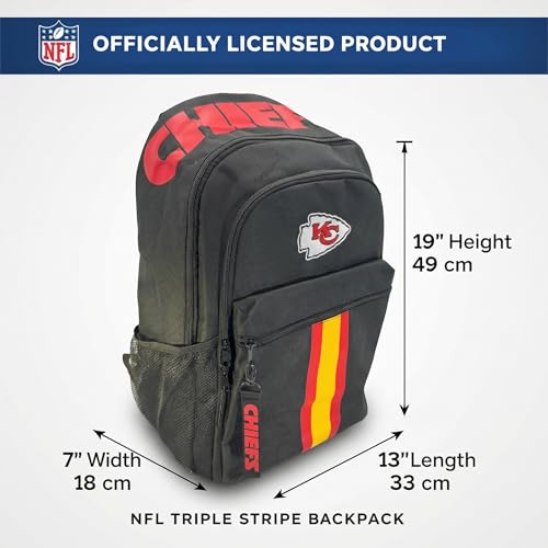 Image of NFL Kansas City Chiefs Backpack - Triple Stripe Wordmark Design with Keychain