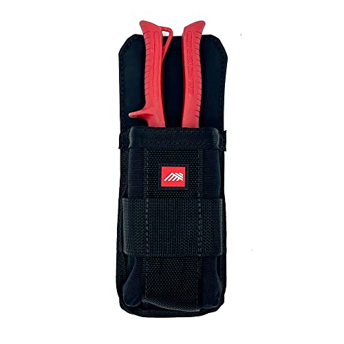 Diamondback SK1 Single-Slot Multitool Sheath with red-handled tools, designed for secure tool storage and accessibility for professionals in hazardous environments.