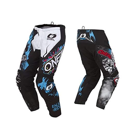 O'NEAL | Pantaloni Motocross | MX | eccezionale libertà di movimento, completamente foderati, imbottitura in gomma per una maggiore protezione | Pantaloni Element Villain | Adulto | Bianco | Taglia 36