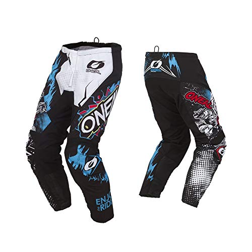 O'Neal O'NEAL | Pantalones de Motocross | MX Enduro | excepcional Libertad de Movimiento, Totalmente Forrado | Pantalones Element Villain | Adulto | Blanco | Talla 38
