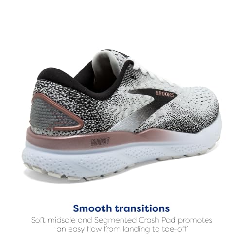 Brooks Brooks Women’s Ghost 16 Neutral Running Shoe - White/Black/Rose Gold - 9 Medium