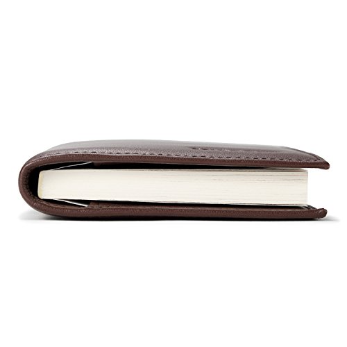 HISCOW Minimalist Leather Checkbook Cover for Men & Women - Italian Calfskin (Brown) - Thumbnail 7