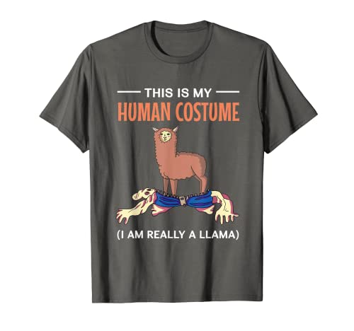 Camiseta de Halloween This Is My Human Costume I'm A Llama Camiseta