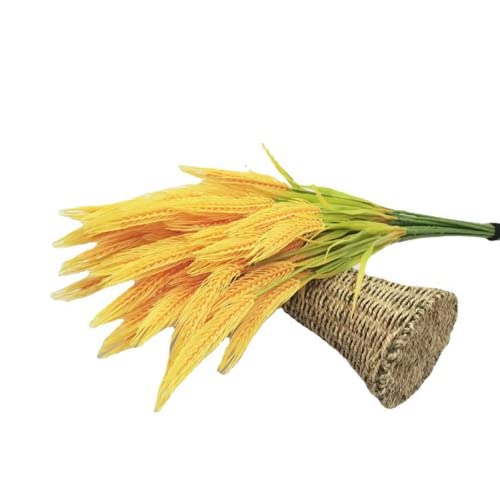 5 piezas de hierba de trigo artificial, orejas de trigo artificiales de 32 pulgadas, plantas artificiales para el hogar, interior, exterior, decoración de boda, decoración de otoño Cover