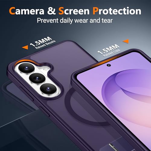 Image of SPIDERCASE Magnetic for Samsung Galaxy S26 Plus Case, with [3 Stand Ways][ Military Grade Drop Protection] with Invisible Stand Shockproof Slim Case for Samsung Galaxy S26 Plus 6.7 inch, Purple